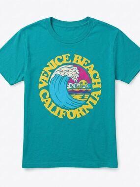 Old Navy Boys Teal Venice Beach Graphic Tee Size M (8)